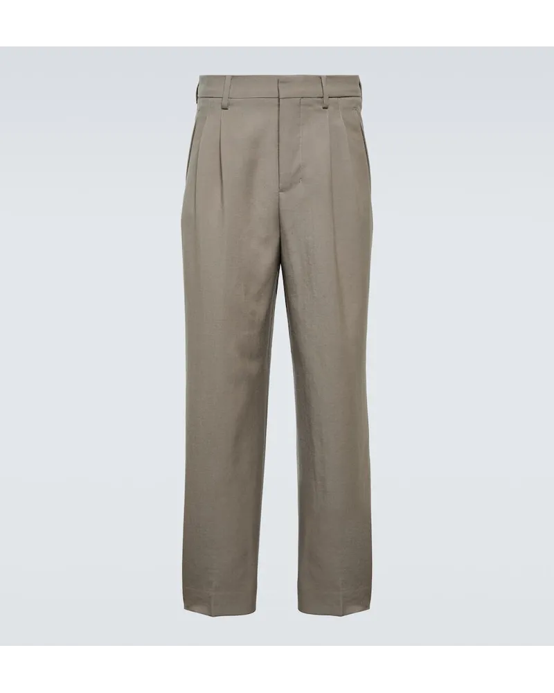 AMI Paris Gerade Hose aus Woll-Gabardine Nude
