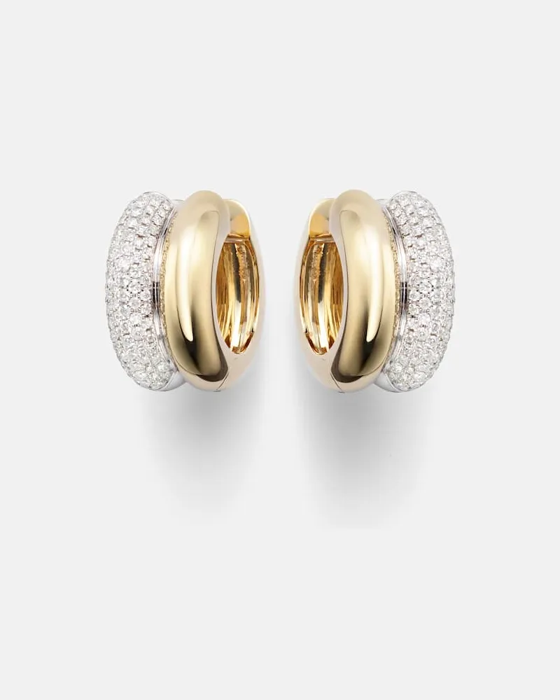 Yvonne Léon Yvonne Léon Ohrringe aus 9kt Weiß- und Gelbgold mit Diamanten Gold