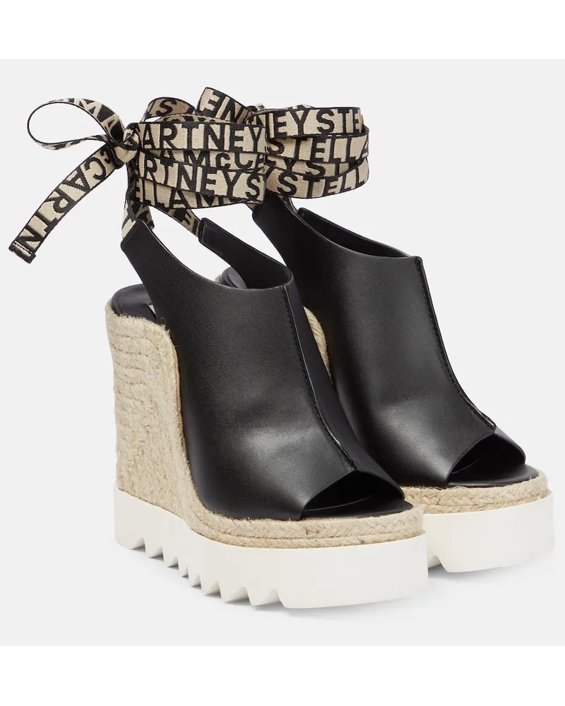 Stella McCartney Plateausandalen Gaia aus Lederimitat Schwarz