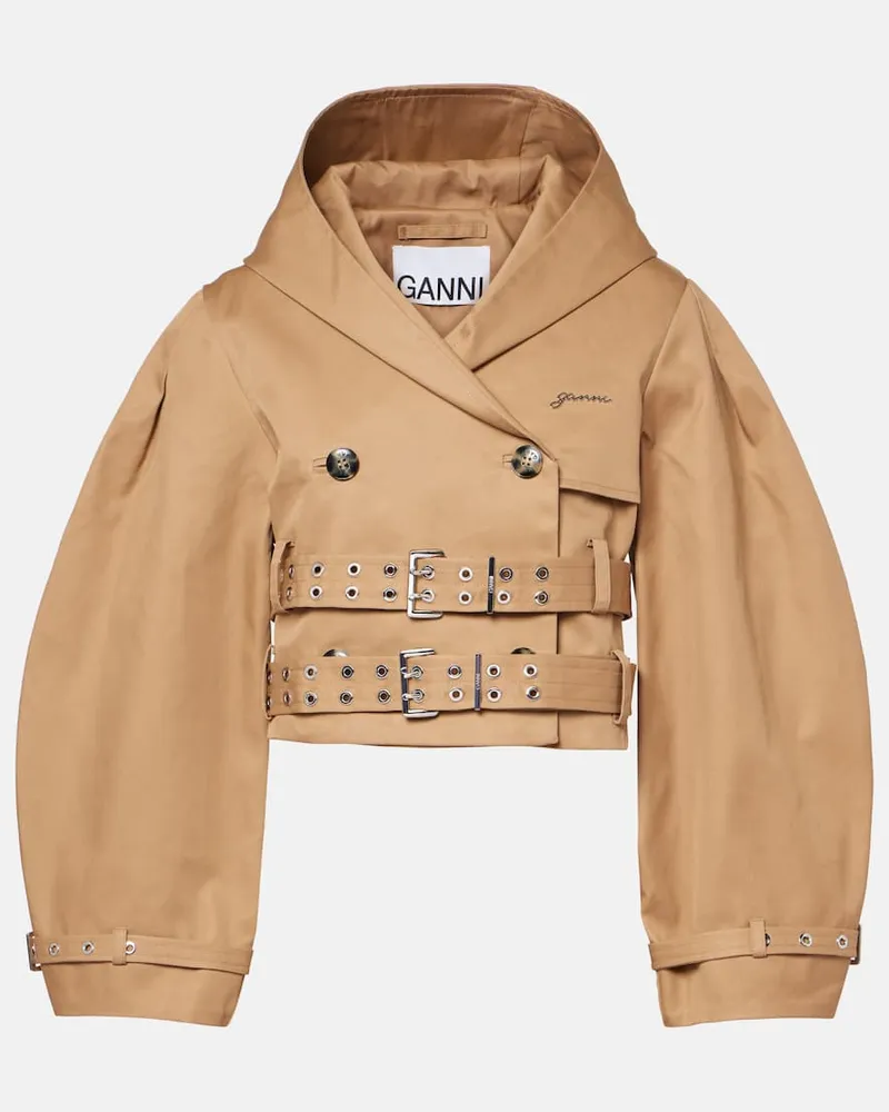 Ganni Jacke aus Baumwolle Beige