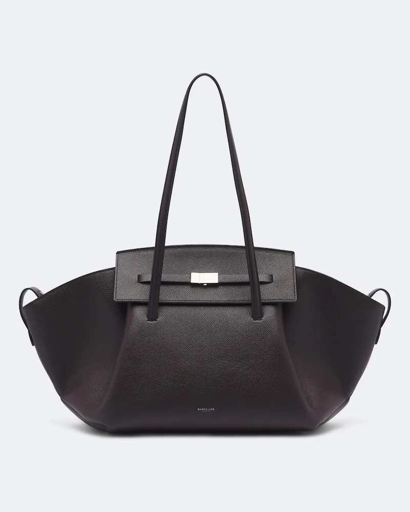 DeMELLIER Schultertasche Brooklyn Large aus Leder Burgunderrot