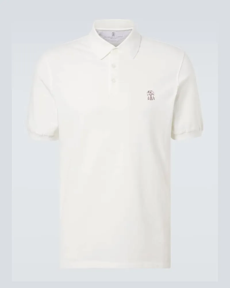 Brunello Cucinelli Polohemd aus Baumwolle Weiß