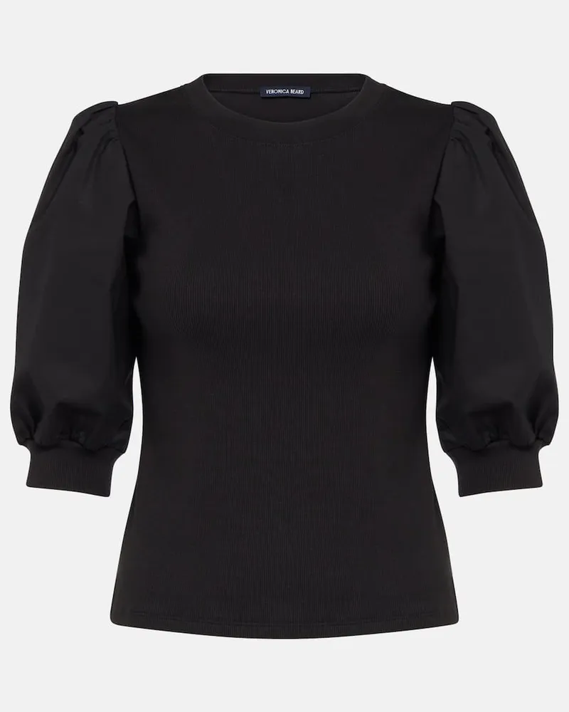Veronica Beard Bluse Coralee aus einem Baumwollgemisch Schwarz