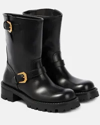 Versace Ankle Boots aus Leder Schwarz