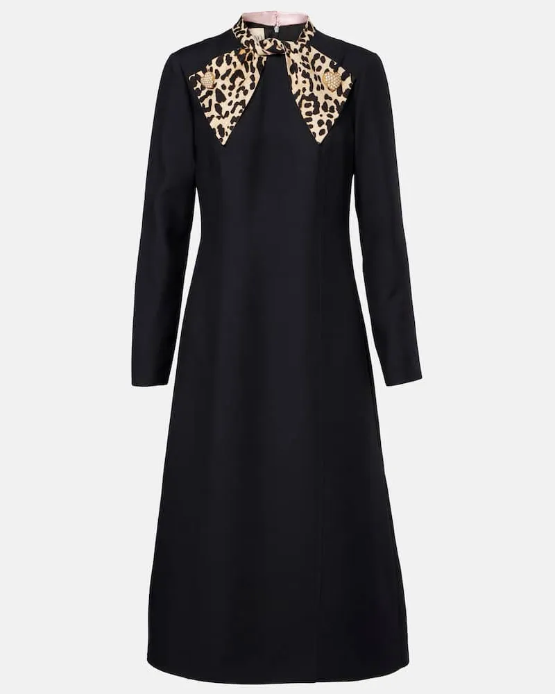 Valentino Garavani Midikleid aus Crepe Couture Schwarz