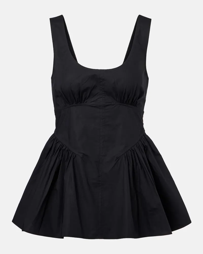 Proenza Schouler White Label Top Bader aus Popeline Schwarz