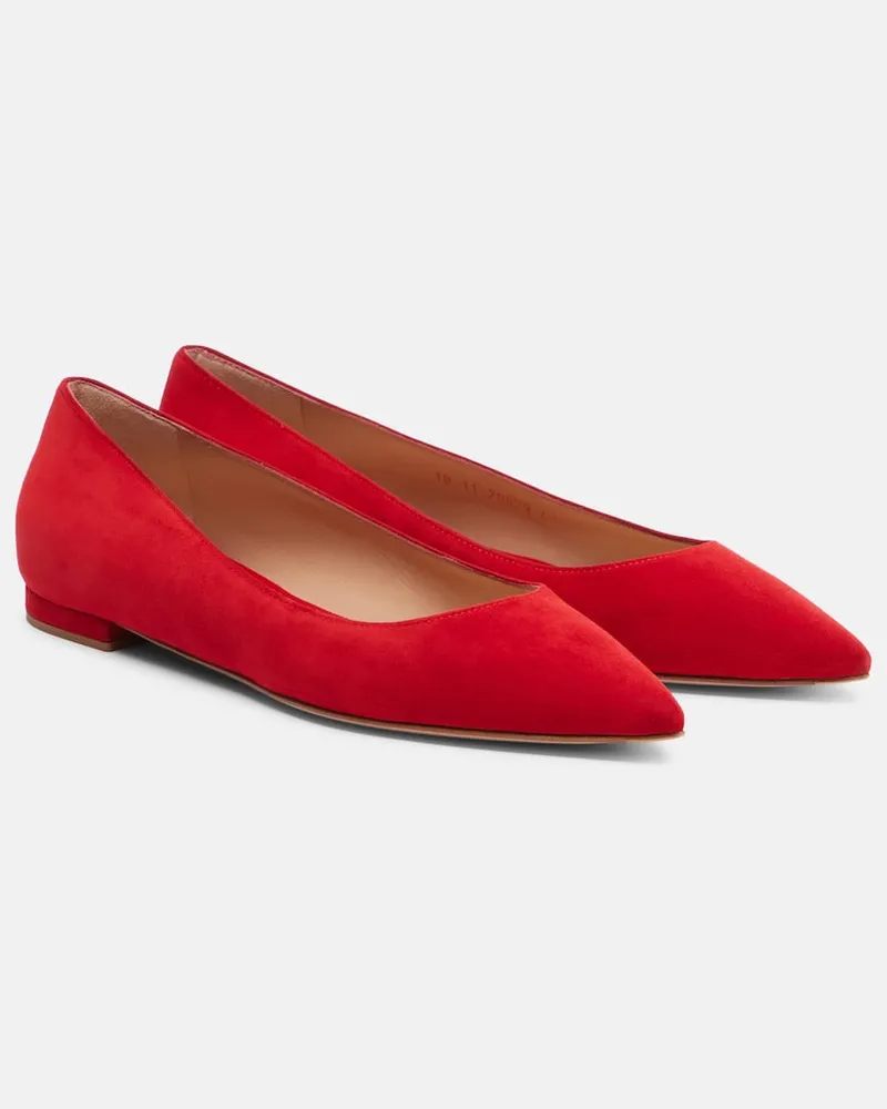 Gianvito Rossi Ballerinas aus Veloursleder Rot