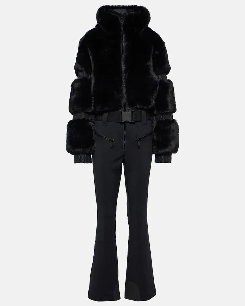 GOLDBERGH Skianzug Lieke mit Faux Fur Schwarz