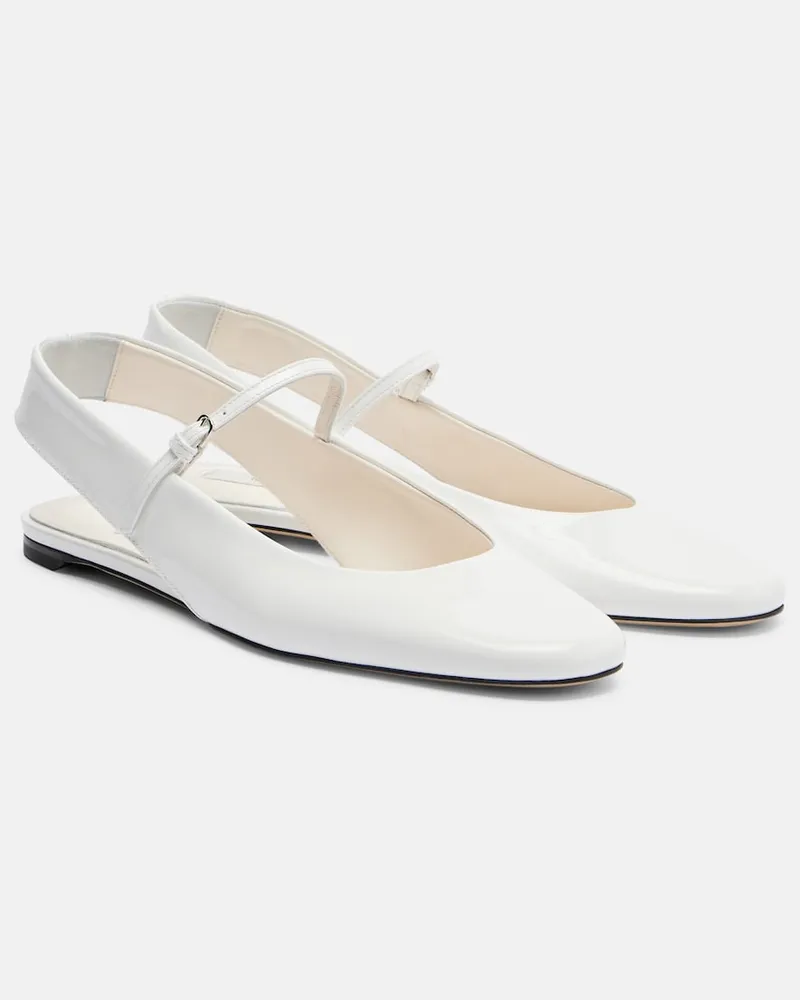 Totême Mary-Jane-Ballerinas aus Lackleder Weiß