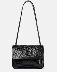 Saint Laurent Schultertasche Niki Baby aus Leder Schwarz