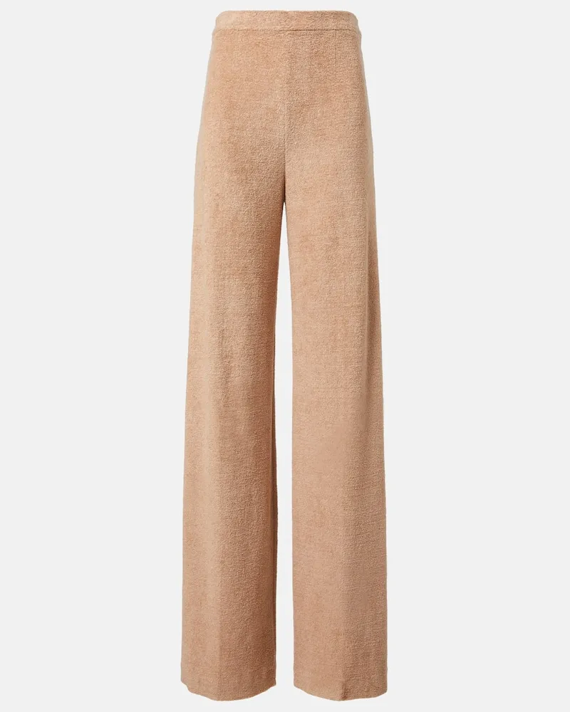 Loro Piana Weite Hose Dante aus Frottee Beige
