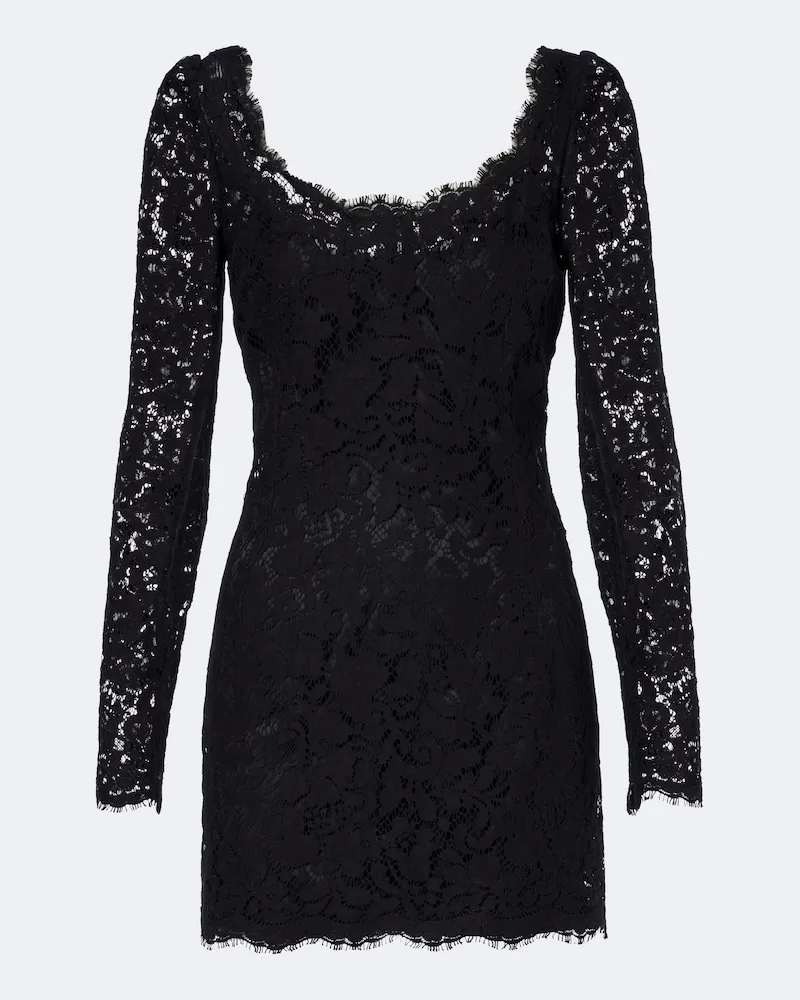 Dolce & Gabbana Minikleid aus Spitze Schwarz