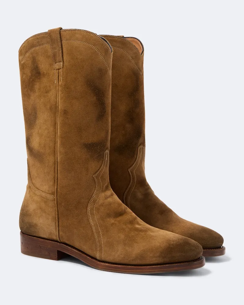 Jil Sander Ankle Boots aus Veloursleder Braun