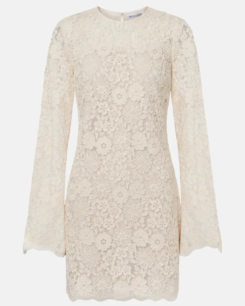 Veronica Beard Besticktes Minikleid Teresia aus Tüll Weiß