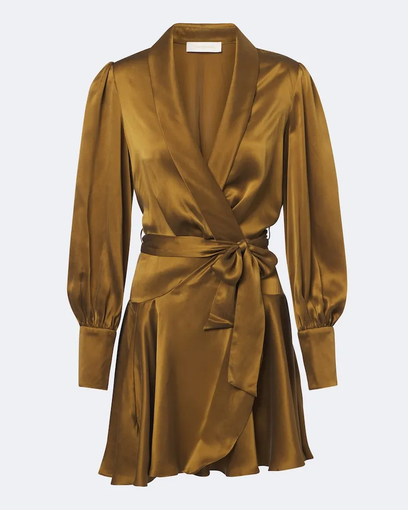 Zimmermann Wickelkleid aus Seide Grün