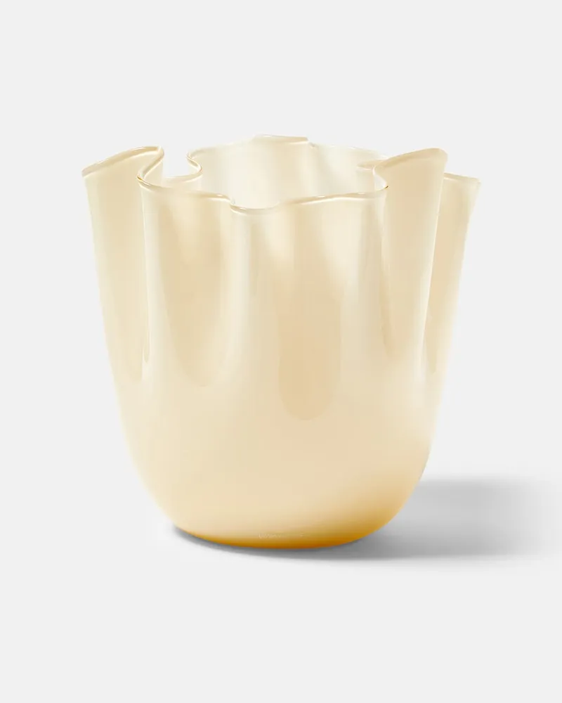 Venini Vase Fazzoletto Gelb