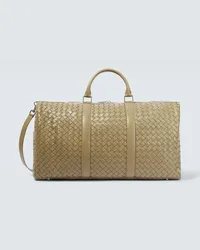 Bottega Veneta Weekender Intrecciato aus Leder Beige