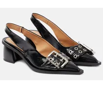 Slingback-Pumps aus Lederimitat