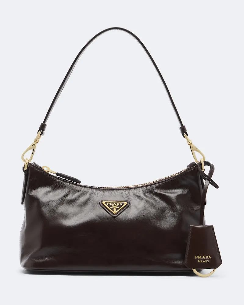 Prada Schultertasche Mini aus Leder Braun