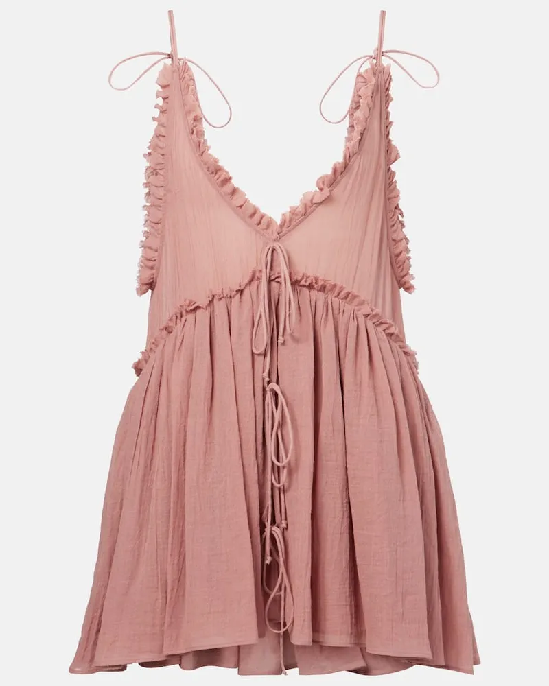 ATTICO Minikleid aus Baumwoll-Gaze Rosa