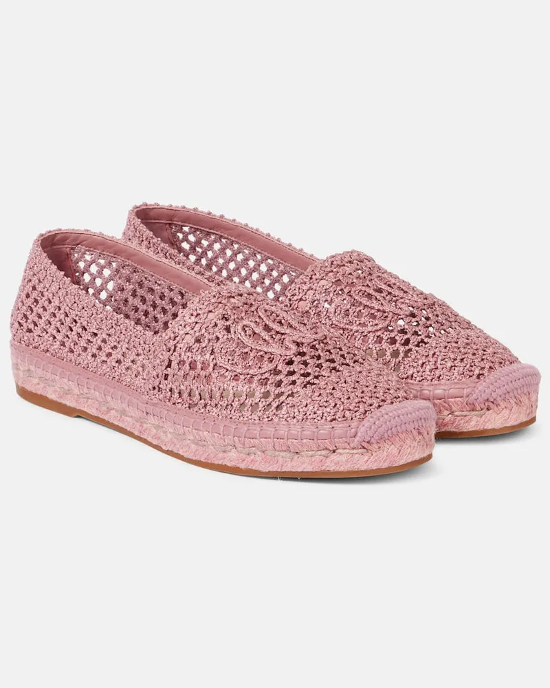 Chloé Chloé Espadrilles Isla aus Häkelstrick Beige