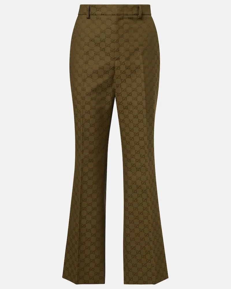 Gucci Hose GG aus Canvas Grã¼n