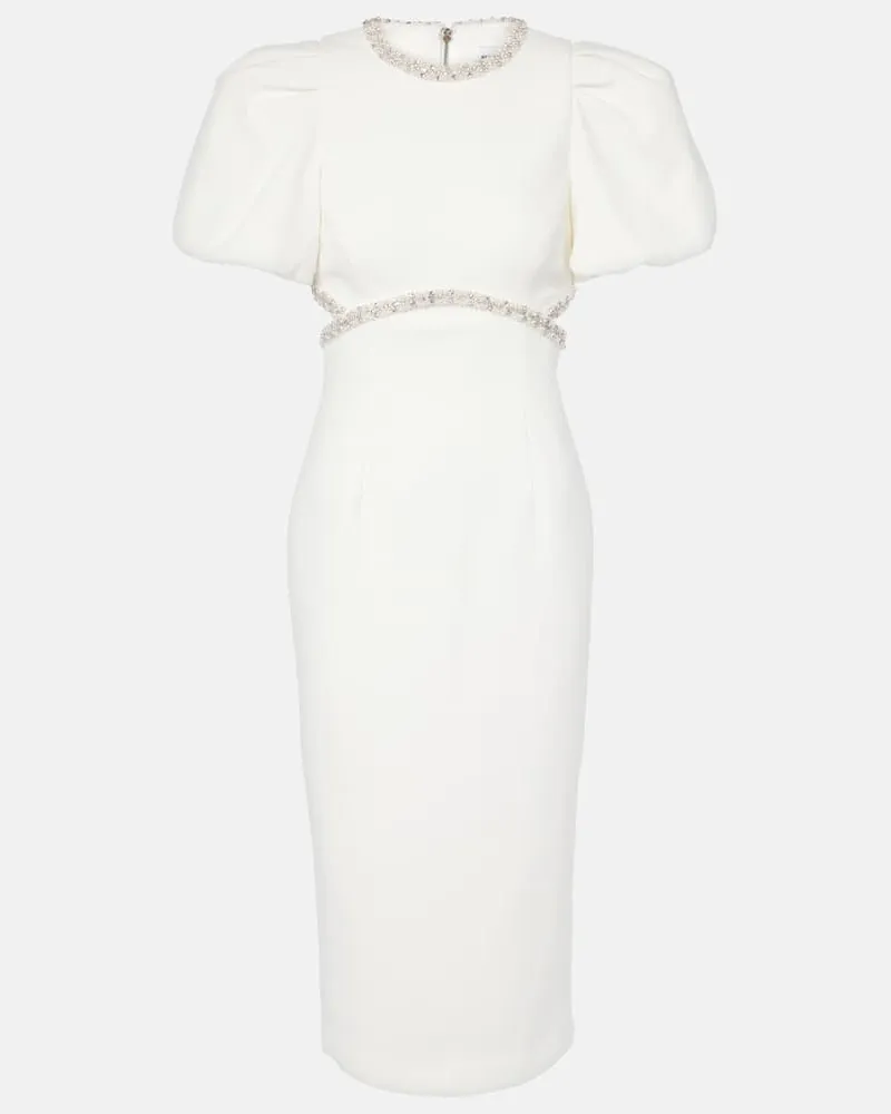 Rebecca Vallance Bridal Verziertes Midikleid Alicia aus Crêpe Weiß