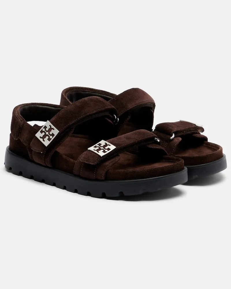 Tory Burch Sandalen Mellow aus Veloursleder Braun