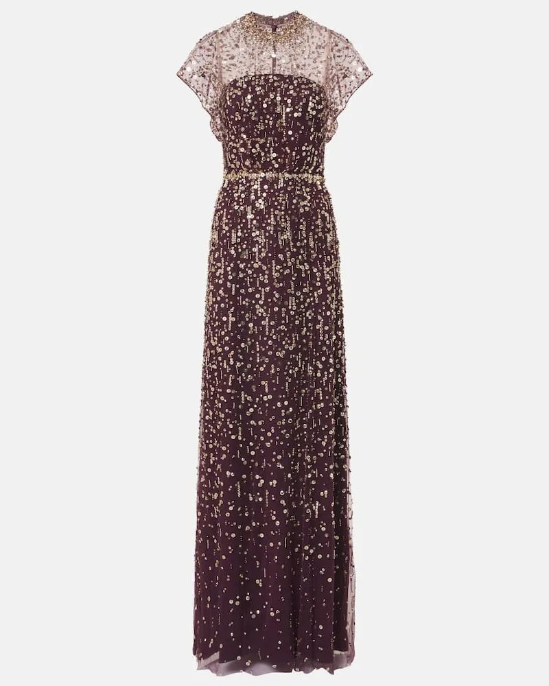 Jenny Packham Robe mit Pailletten Burgund