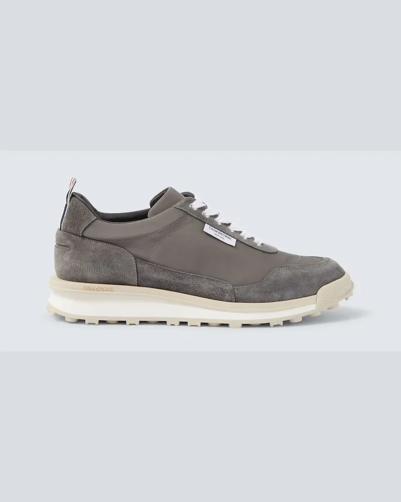 Thom Browne Sneakers mit Veloursleder Grau