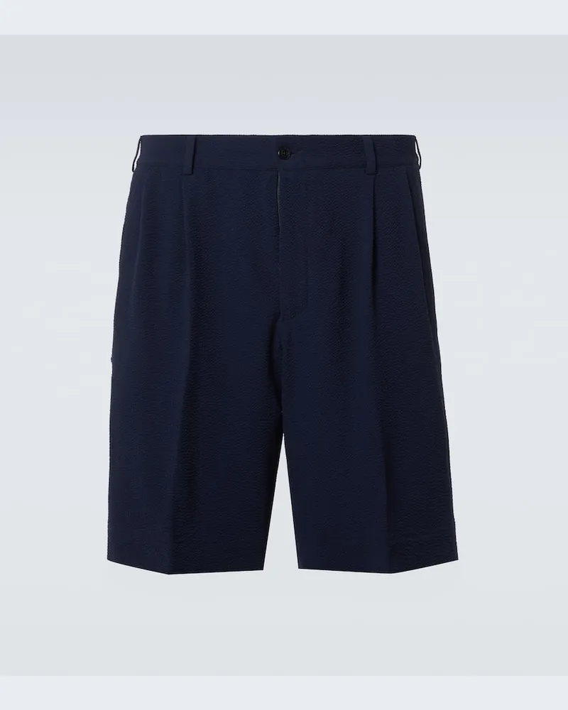 Rubinacci Shorts aus Seersucker Blau