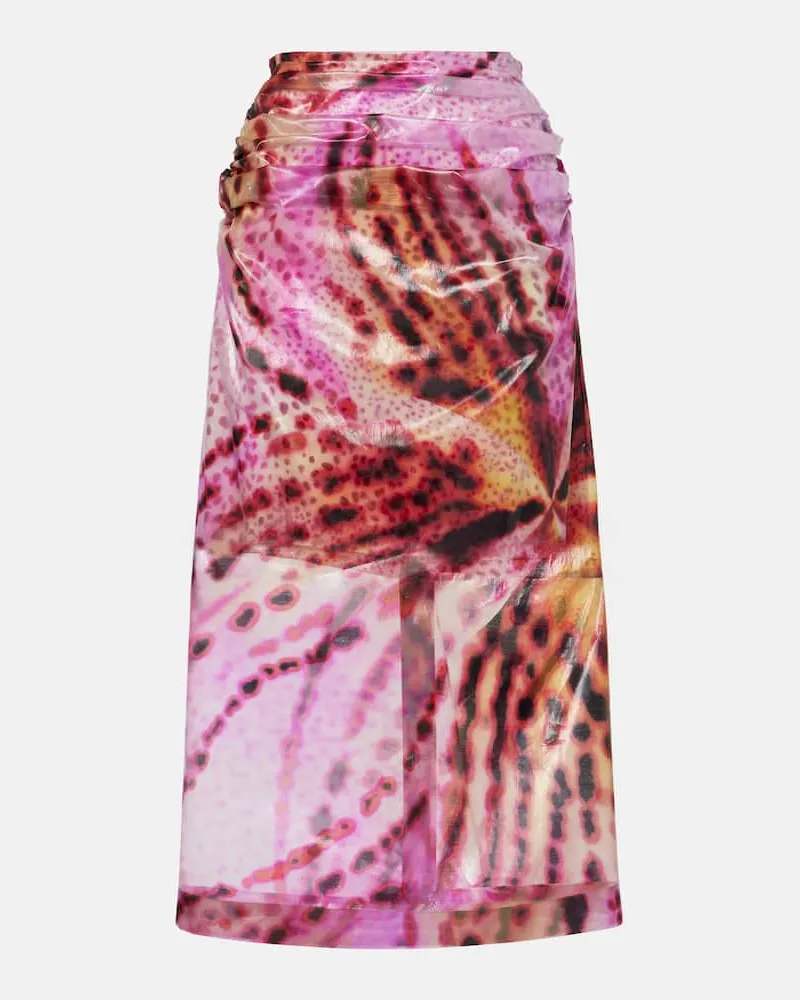 Dries van Noten Bedruckter Midirock Sami Pink