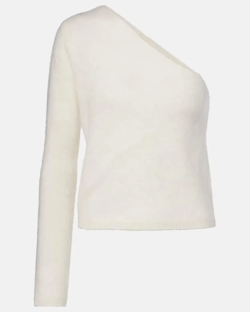 Lisa Yang One-Shoulder-Top Dae aus Kaschmir Weiß