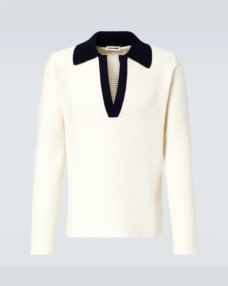 Jil Sander Polopullover aus Baumwolle Weiß