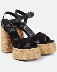 Christian Louboutin Espadrille-Sandalen Super Calakala 130 aus Veloursleder Schwarz