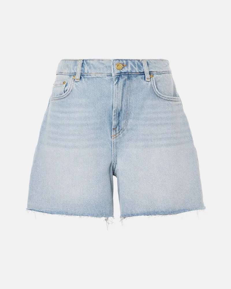 Ganni High-Rise Jeansshorts Blau