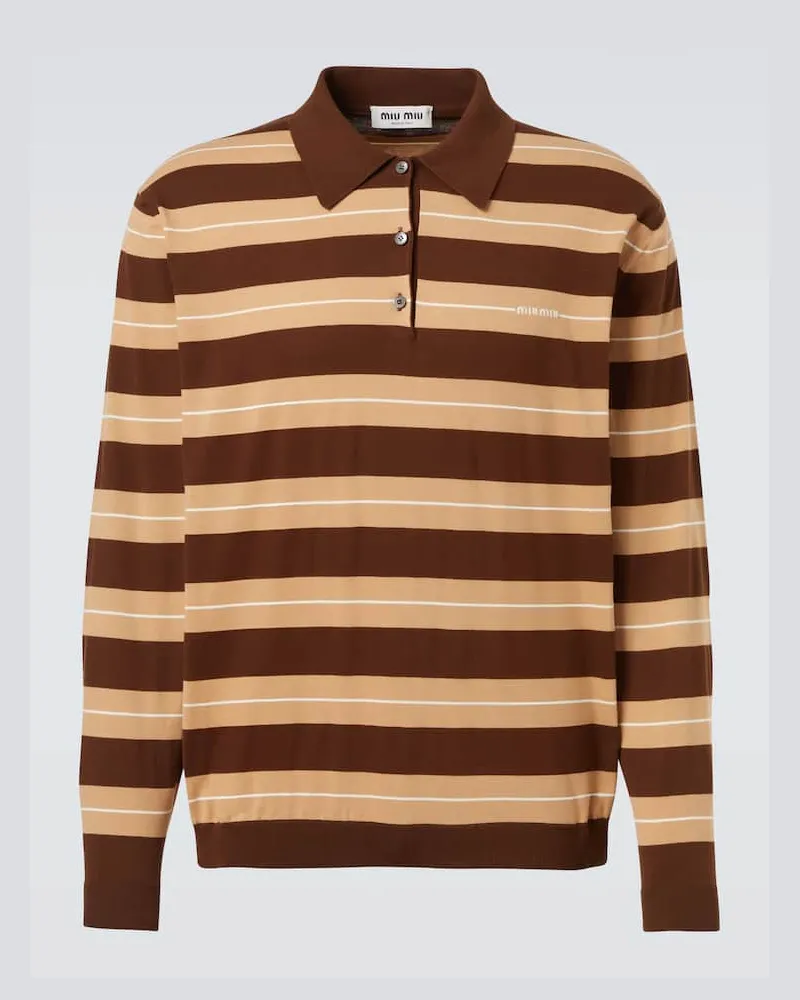 Miu Miu Polopullover aus Baumwolle Multicolor