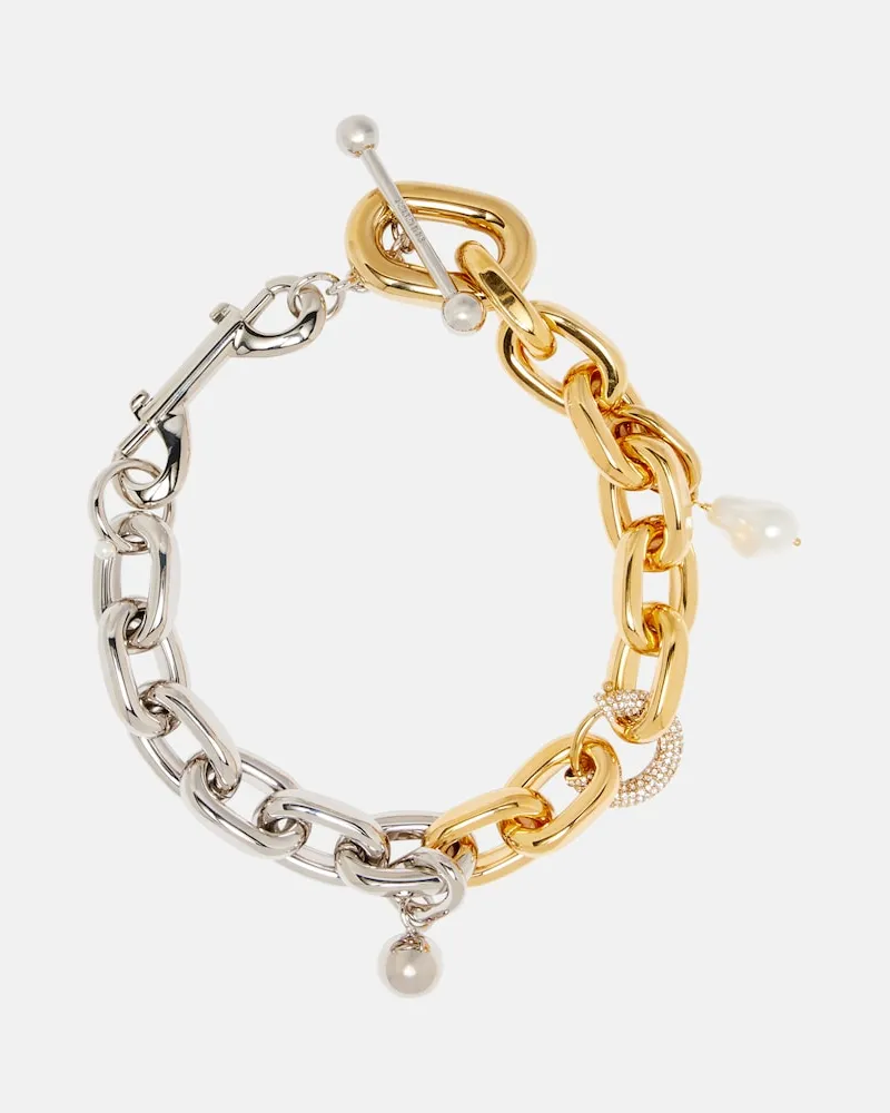 Paco Rabanne Halskette XL Link mit Kristallen Gold