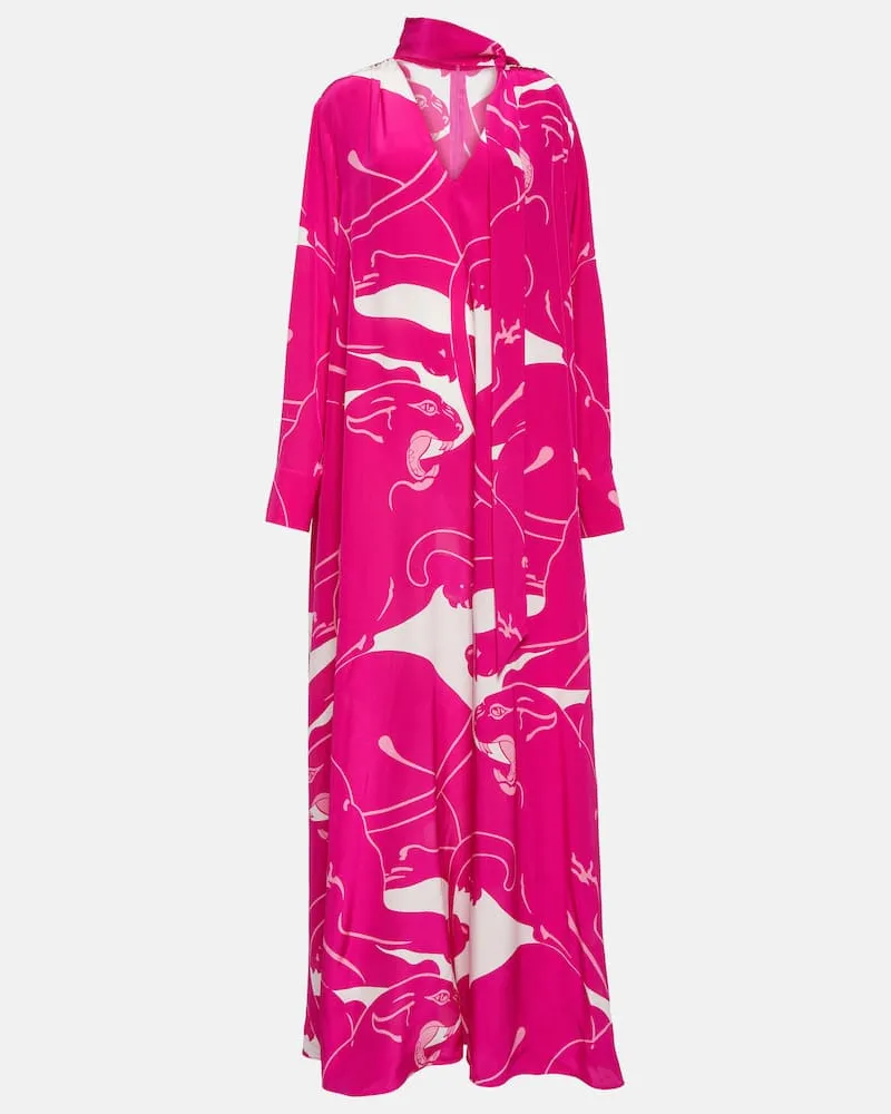 Valentino Garavani Bedruckter Jumpsuit aus Seide Pink