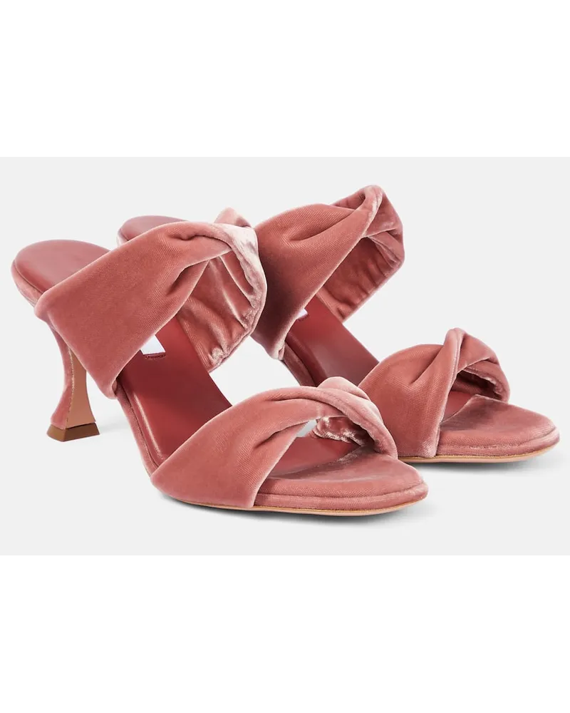 Aquazzura Sandalen Twist 95 aus Samt Pink