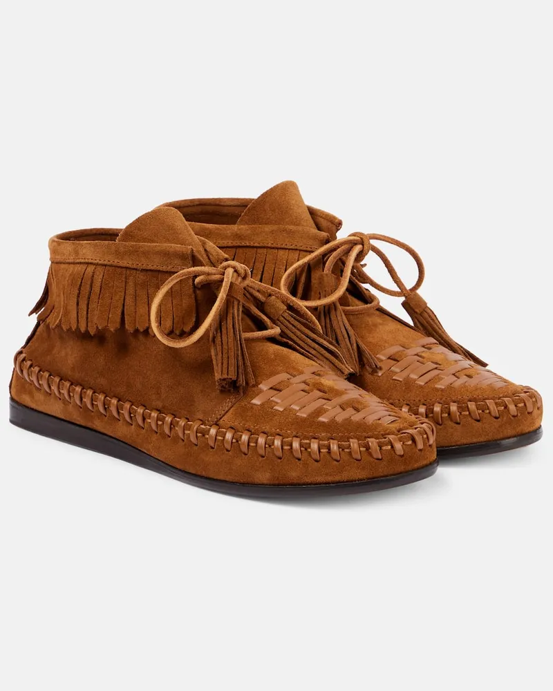 Isabel Marant Ankle Boots Felsa aus Veloursleder Braun