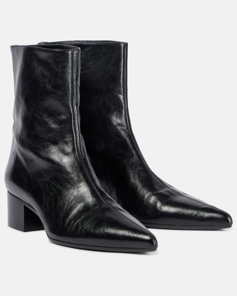 KHAITE Ankle Boots Andee aus Leder Schwarz