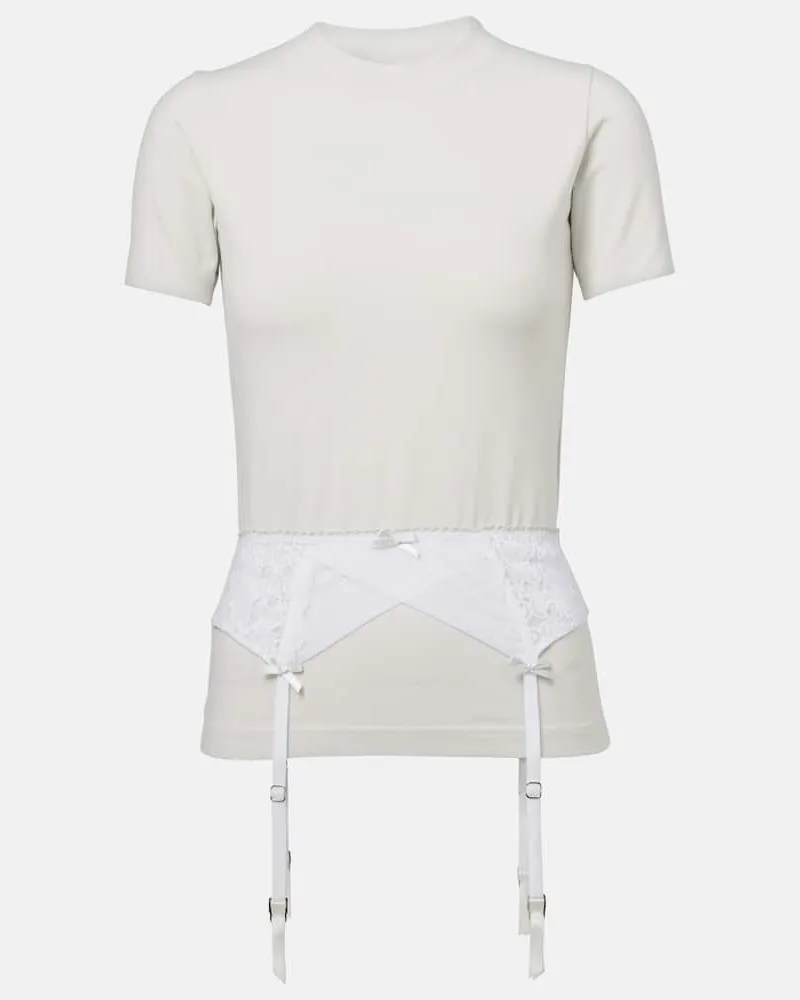 Balenciaga T-Shirt Lingerie ais einem Baumwollgemisch Weiß