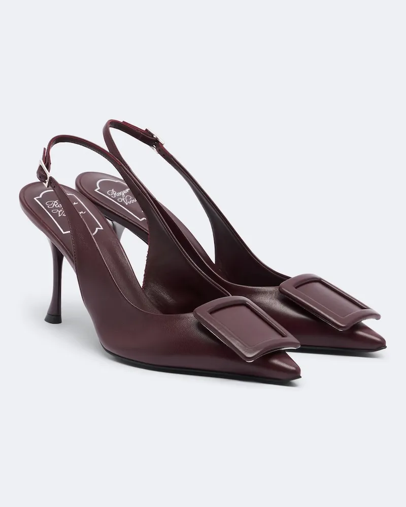 Roger Vivier Slingback-Pumps Viv' In The City aus Leder Burgunderrot