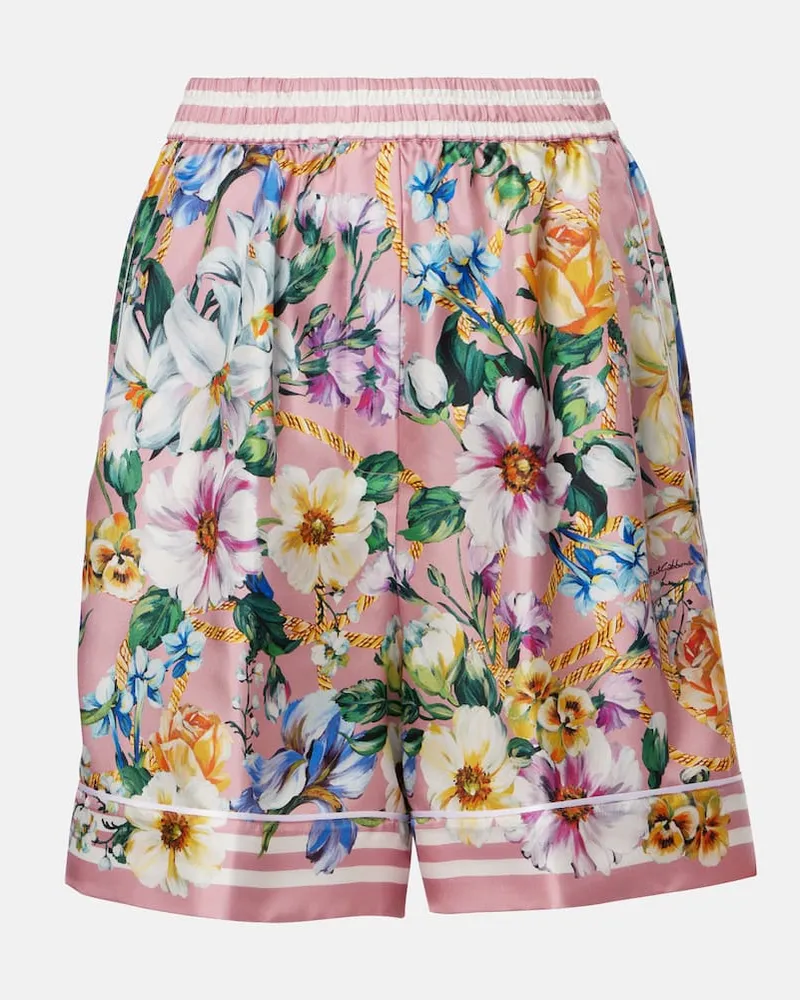 Dolce & Gabbana Shorts aus Seiden-Twill Pink