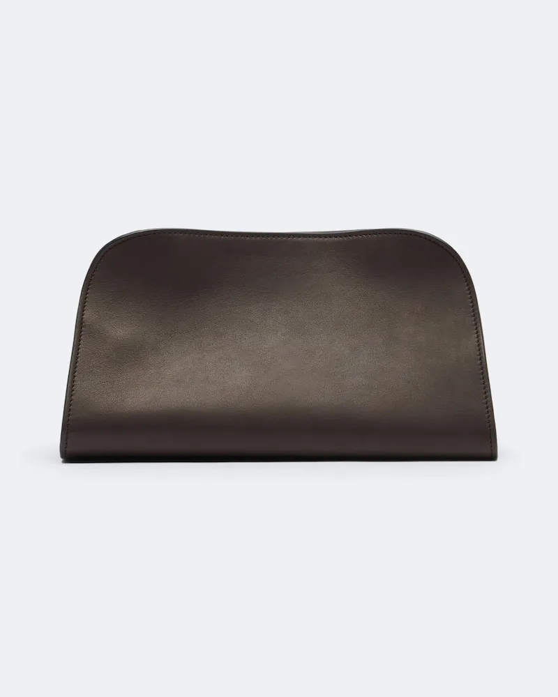 The Row Clutch Peggy Small aus Leder Braun