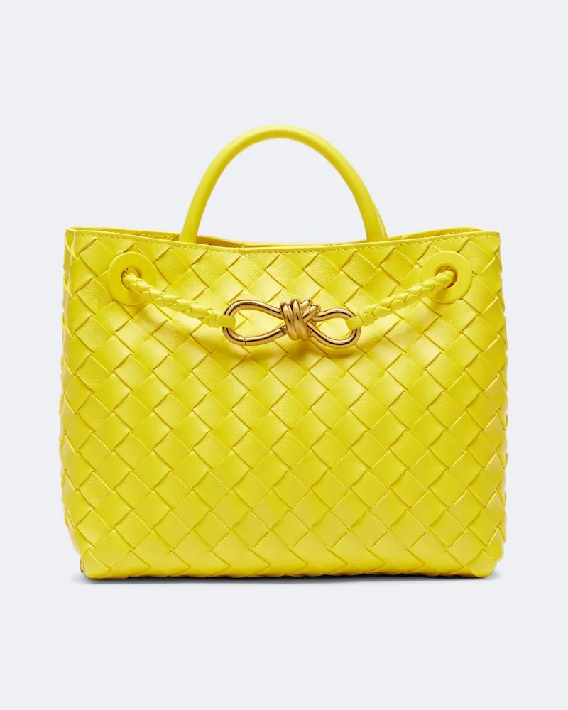 Bottega Veneta Tote Bag Andiamo Small aus Leder Gelb
