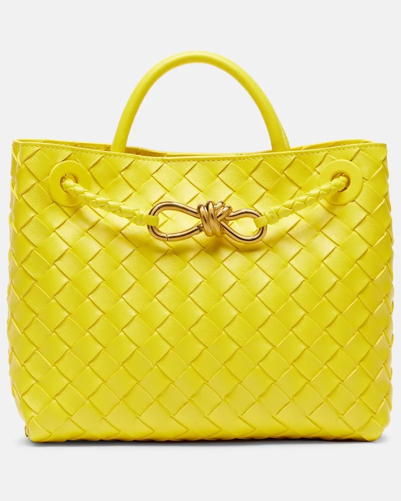Bottega Veneta Tote Bag Andiamo Small aus Leder Gelb