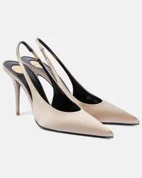 Saint Laurent Slingback-Pumps Norma 90 aus Satin Beige