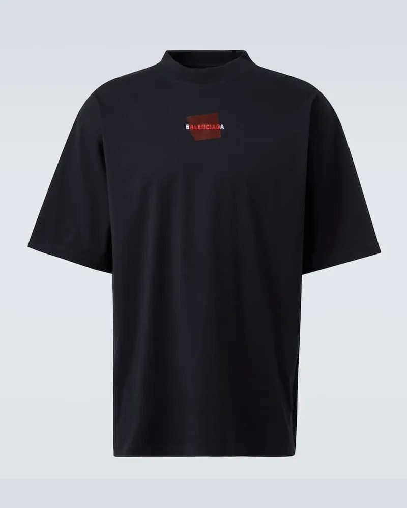 Balenciaga T-Shirt aus Baumwoll-Jersey Schwarz